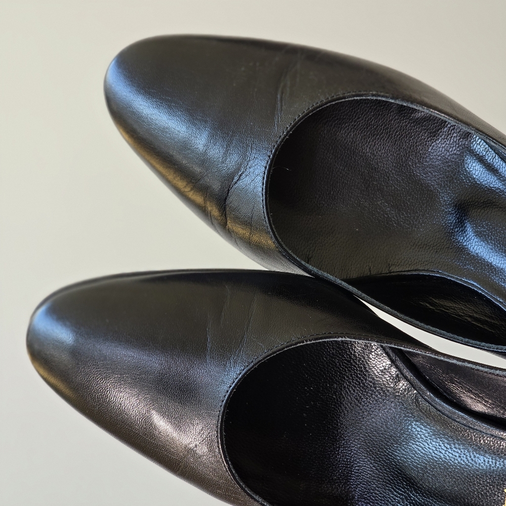 BRUNO MAGLI Black Leather Slingback 1 inch heel shoe size 35 EU